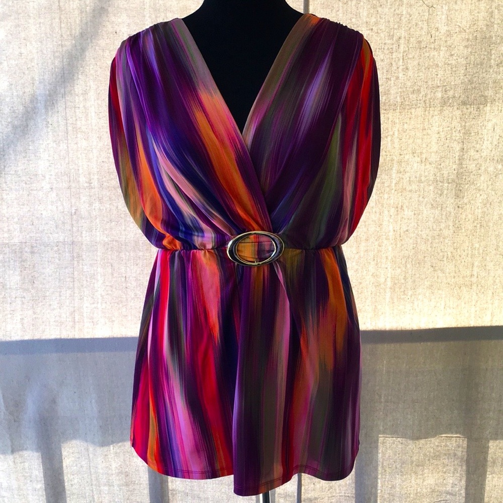 Multi color tunic top